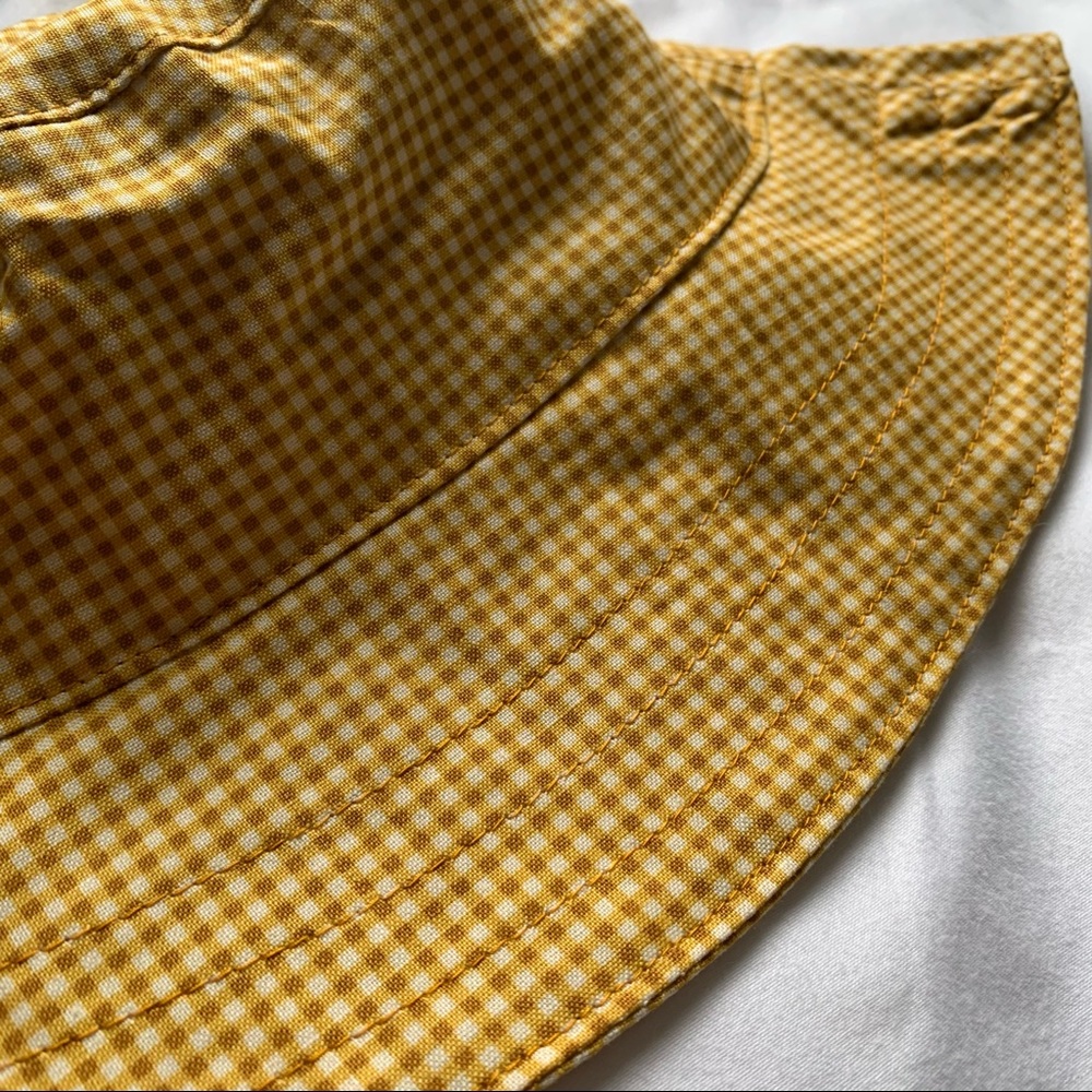 Handmade Yellow Gingham Bucket Hat - Picture 3 of 6